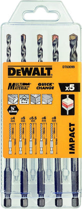 DeWalt DT60099-QZ Bit Set Hex Shank 4 5 5.5 6 8 5pcs Multi Material